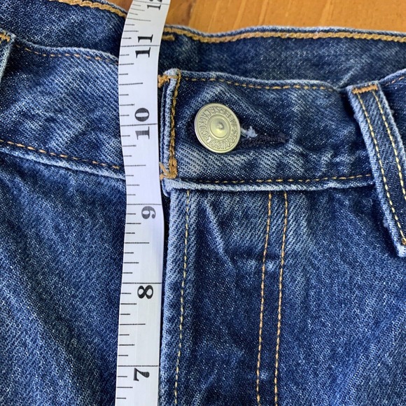 LEVI'S Premium Label Size 31 Jeans button fly High Rise Cut Offs Shorts 501 Dark - Picture 10 of 11